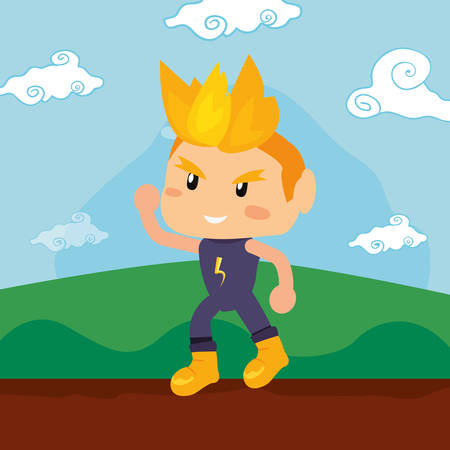 bad boy video game outdoor world vector illustrationのイラスト素材