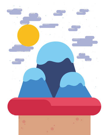 outdoor nature world sunny day vector illustrationのイラスト素材