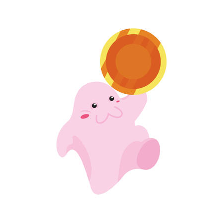 cute doll coin video game vector illustrationのイラスト素材
