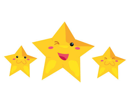 cute stars happy video game vector illustrationのイラスト素材