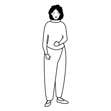 beautiful and young woman character vector illustration designのイラスト素材