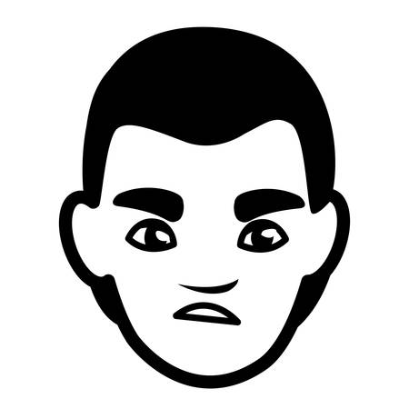 young man head avatar character vector illustration designのイラスト素材