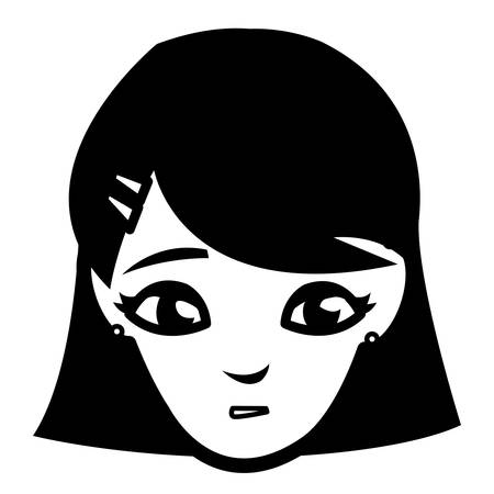 beautiful woman head avatar character vector illustration designのイラスト素材