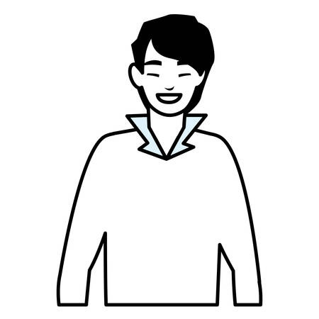 young man avatar character vector illustration designのイラスト素材