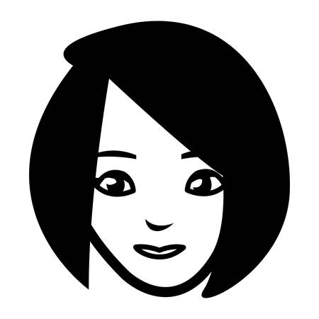 beautiful woman head avatar character vector illustration designのイラスト素材