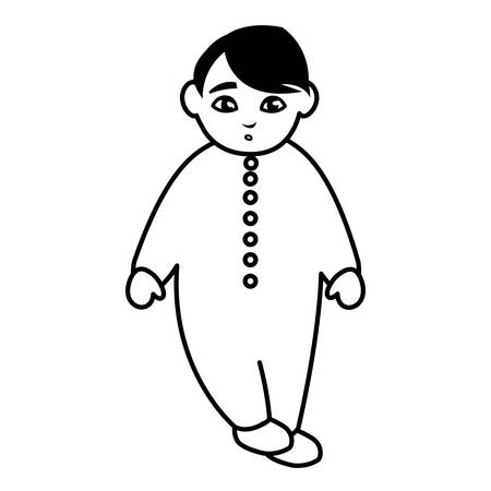 cute little boy character vector illustration designのイラスト素材