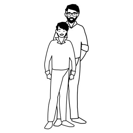 father with son characters vector illustration designのイラスト素材
