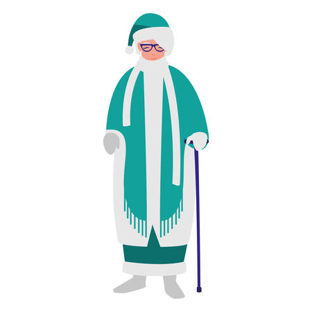 cute grandmother with cane and winter clothes vector illustration designのイラスト素材