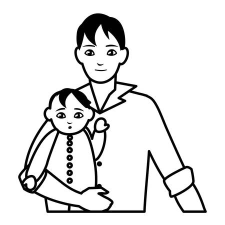 father with baby son characters vector illustration designのイラスト素材