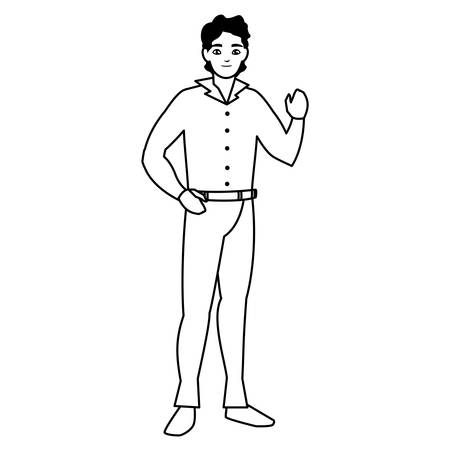 young man avatar character vector illustration designのイラスト素材