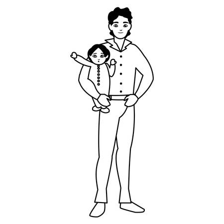 father with baby son characters vector illustration designのイラスト素材