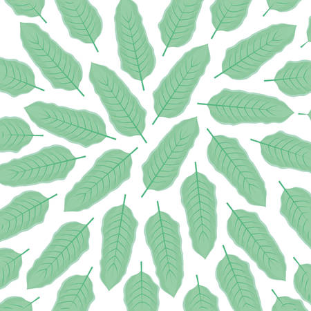 ecology leafs plants pattern vector illustration designのイラスト素材