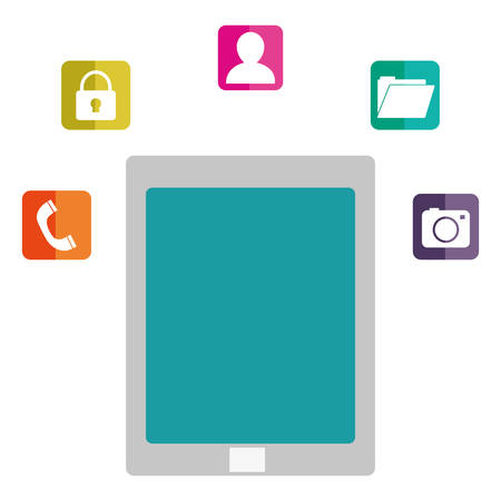 tablet with applications menu vector illustration designのイラスト素材