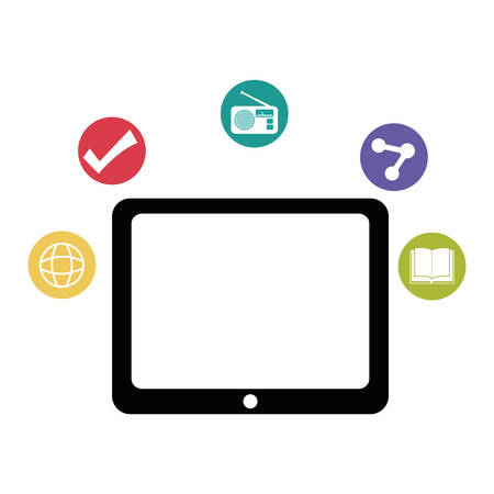 tablet with applications menu vector illustration designのイラスト素材