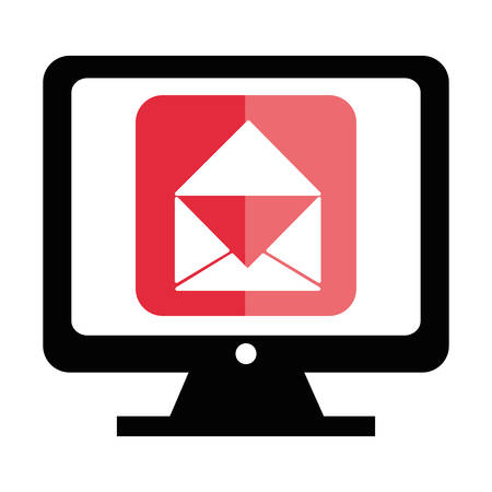 computer with app email vector illustration designのイラスト素材