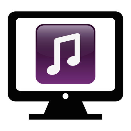 computer with app music vector illustration designのイラスト素材