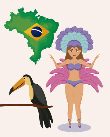 brazilian culture set icons vector illustration designのイラスト素材