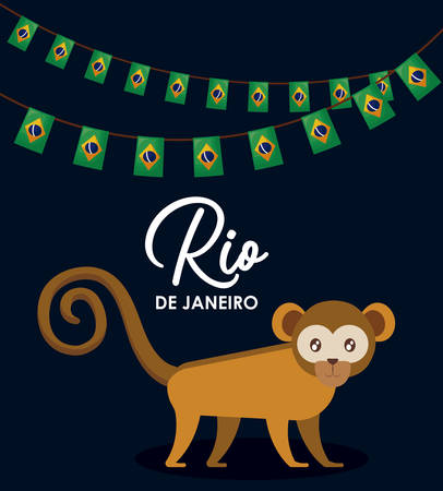 Brazilian traditional monkey icon vector illustration designのイラスト素材