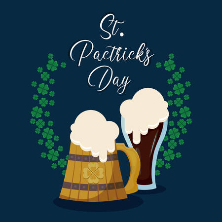 beers of st patrick day vector illustration designのイラスト素材