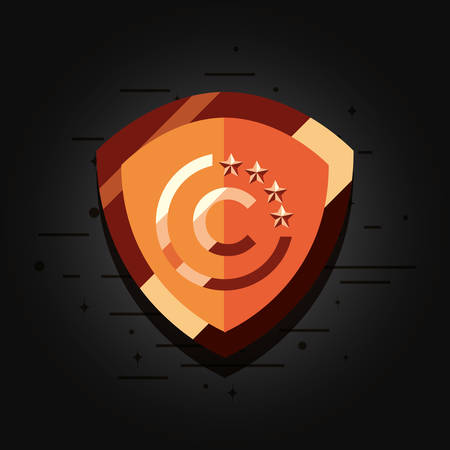shield protection copyright intellectual symbol vector illustrationのイラスト素材