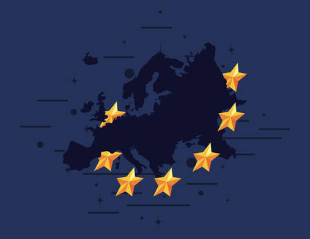copyright protection of intellectual stars map european vector illustrationのイラスト素材