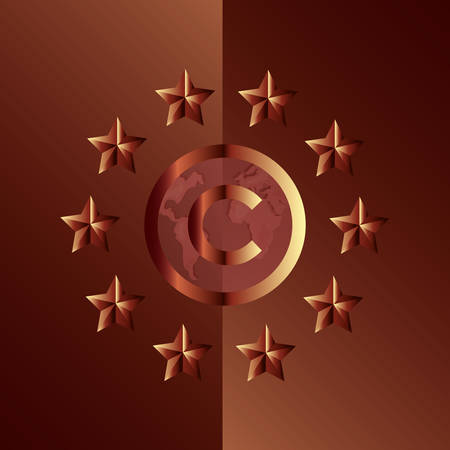 copyright protection of intellectual symbol vector illustrationのイラスト素材