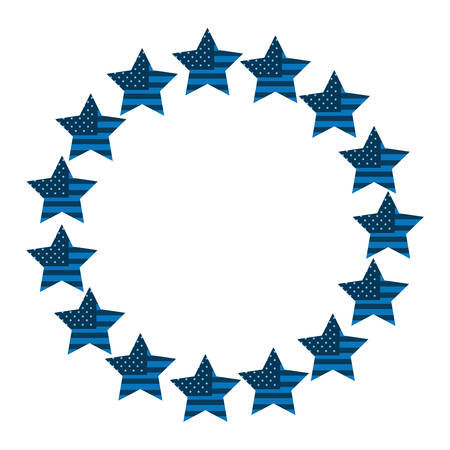 wreath stars american flag sign vector illustrationのイラスト素材