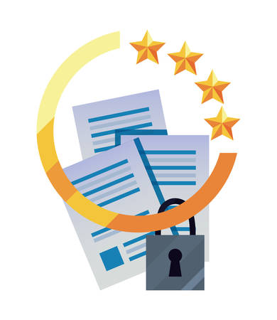 patent contract data security copyright vector illustrationのイラスト素材