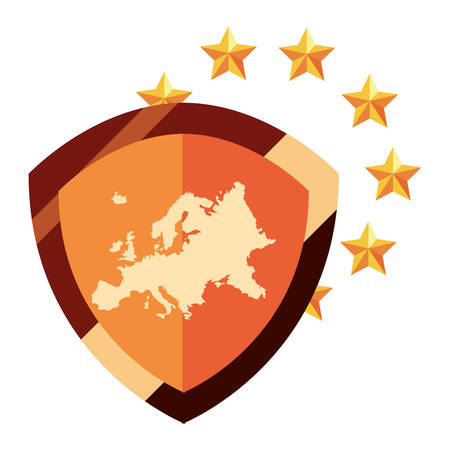 europen union shield protection copyright of intellectual vector illustrationのイラスト素材