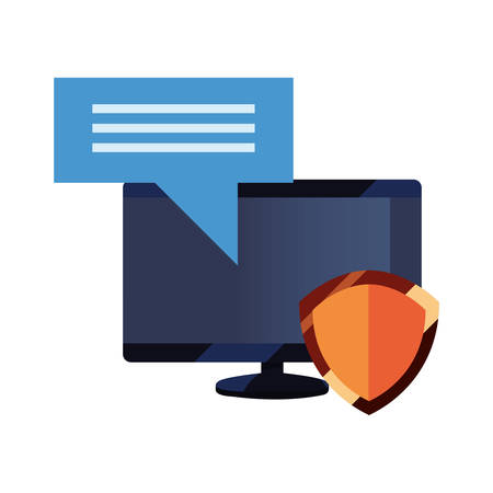 computer shield protection copyright of intellectual vector illustrationのイラスト素材