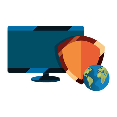 shield protection world computer copyright of intellectual vector illustrationのイラスト素材