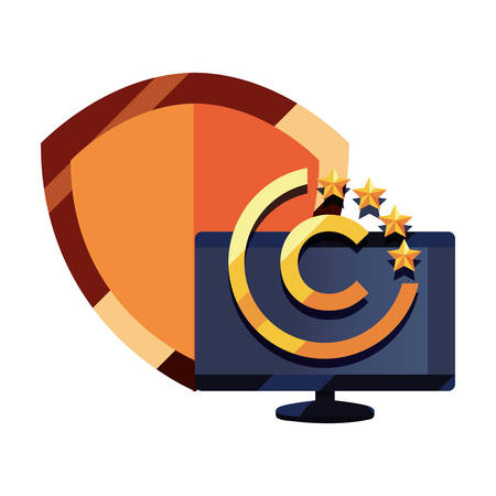 computer analysis digital copyright of intellectual vector illustrationのイラスト素材