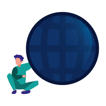 authorship man world copyright white background vector illustrationのイラスト素材