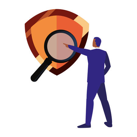 businessman shield protection copyright of intellectual vector illustrationのイラスト素材