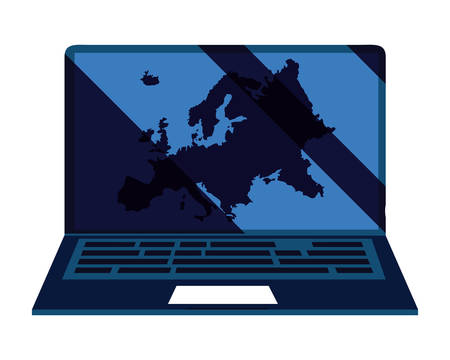 laptop digital regulation european union copyright vector illustrationのイラスト素材