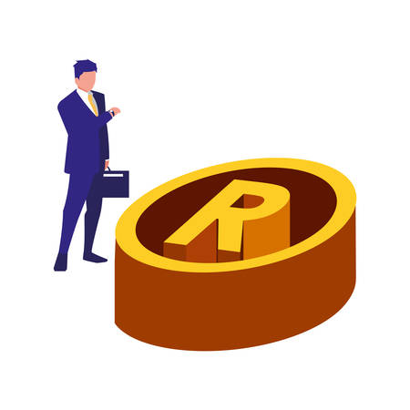 business man registered digital copyright sign vector illustrationのイラスト素材