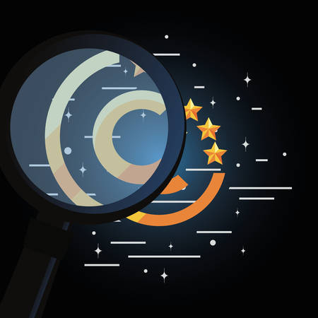 copyright of intellectual magnifying glass vector illustrationのイラスト素材