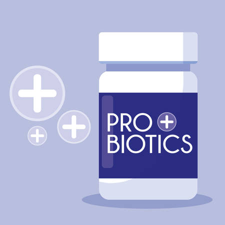 bottle medicines probiotics icon vector illustration designのイラスト素材