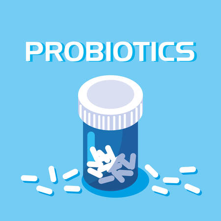 bottle medicines probiotics icon vector illustration designのイラスト素材