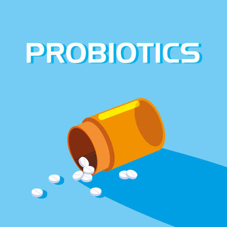 bottle medicines probiotics icon vector illustration designのイラスト素材