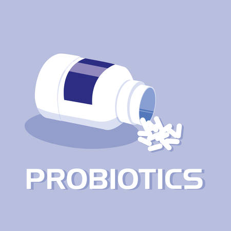 bottle medicines probiotics icon vector illustration designのイラスト素材