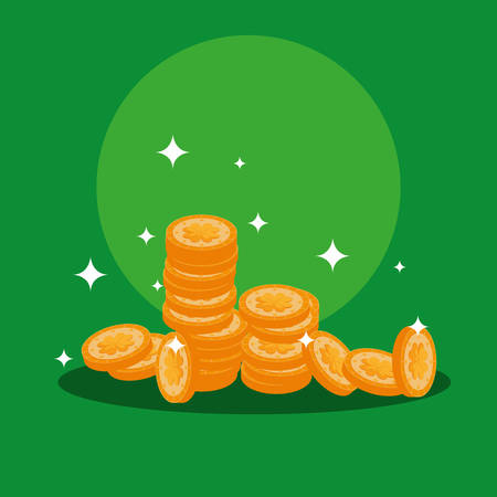 st patrick day with stack coins vector illustration designのイラスト素材