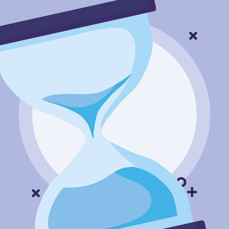 hourglass icon over purple background, vector illustrationのイラスト素材