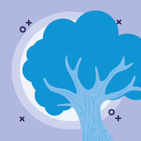 tree icon over purple background, vector illustrationのイラスト素材
