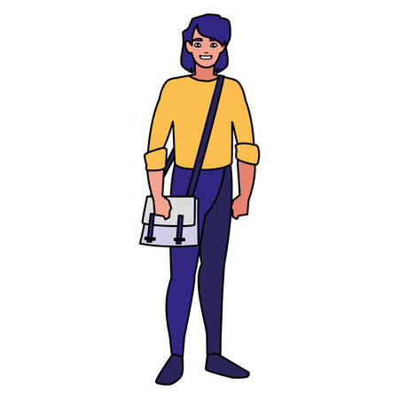 young man avatar character vector illustration designのイラスト素材