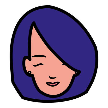 beautiful woman head avatar character vector illustration designのイラスト素材