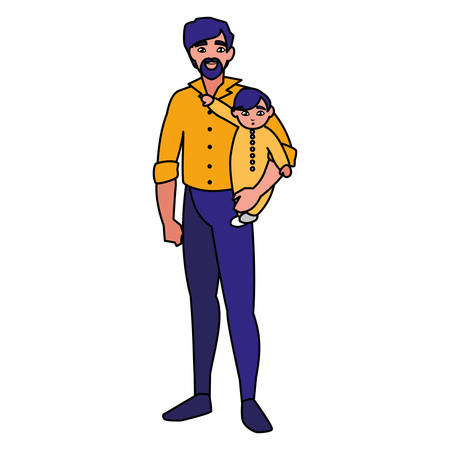 father with baby son characters vector illustration designのイラスト素材