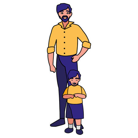 father with son characters vector illustration designのイラスト素材