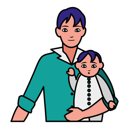 father with baby son characters vector illustration designのイラスト素材