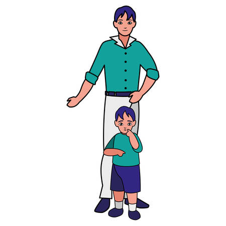father with son characters vector illustration designのイラスト素材